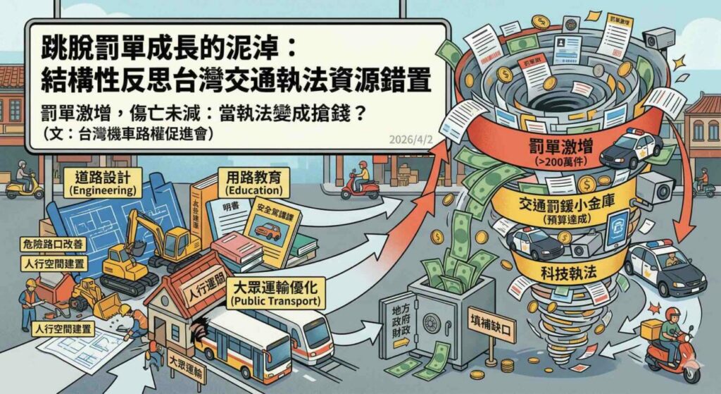 跳脫罰單成長的泥淖:台灣交通執法資源錯置的結構性反思 交通罰單 1320x720
